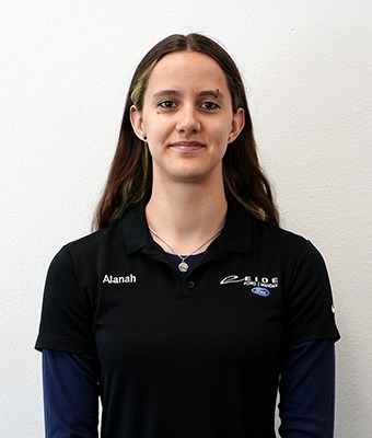Lube Rack Service Advisor Alanah Renaud in Service at Eide Ford Mandan